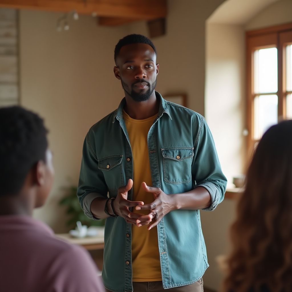 Founder teaching mindfulness techniques